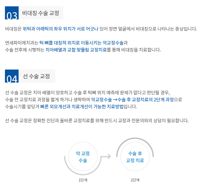 비대칭-수술-교정 선-수술-교정