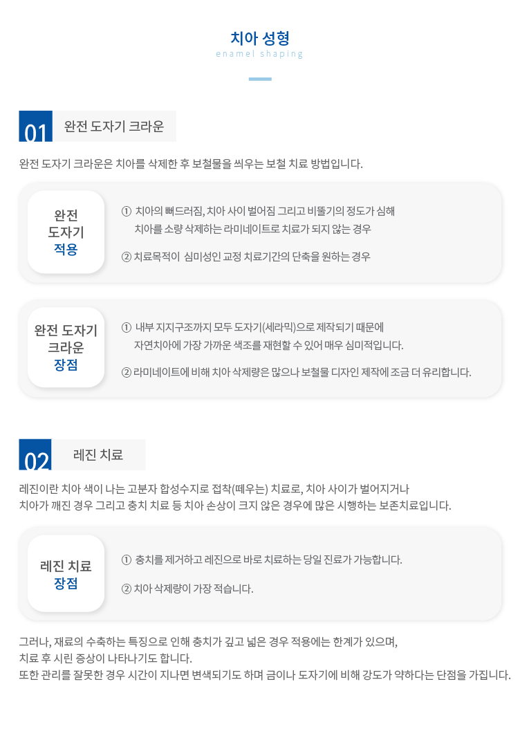 치아-성형 완전-도자기-크라운 레진-치료